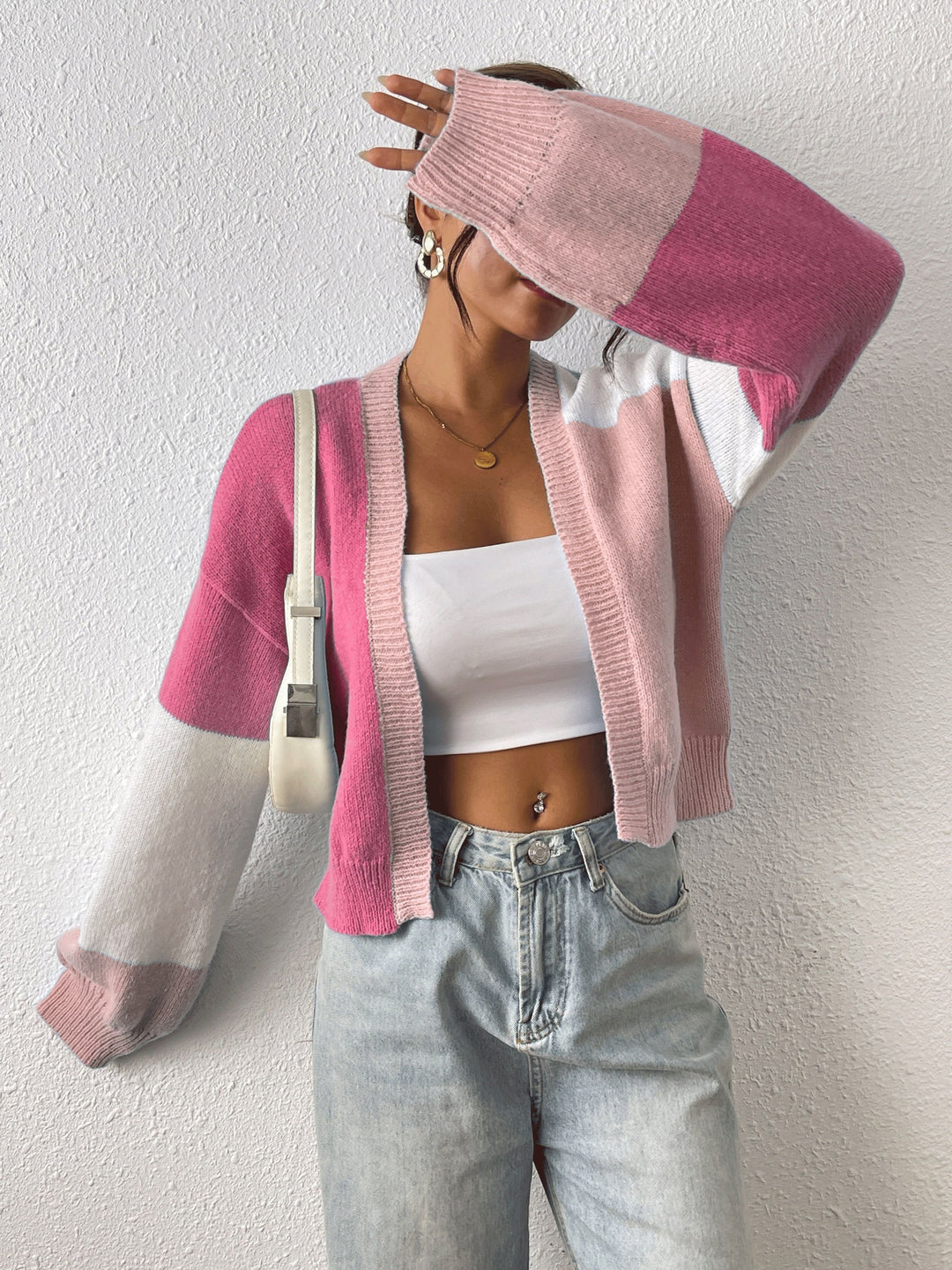 Anneliese - Strickjacke im Farbblockdesign
