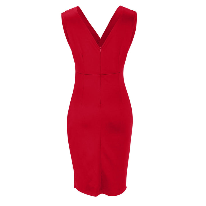 Mechthild®️ | Enganliegendes Kleid mit V-Ausschnitt und Schlitz