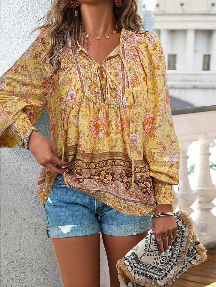 Marisa®️™ | Fließendes Bohemian-Top mit Blumenmuster