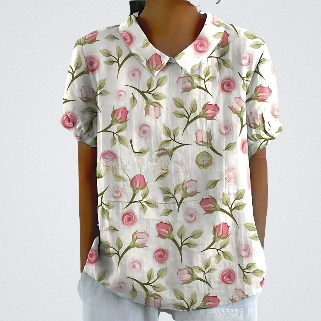 Jutta™ | Bluse aus floralem Leinen