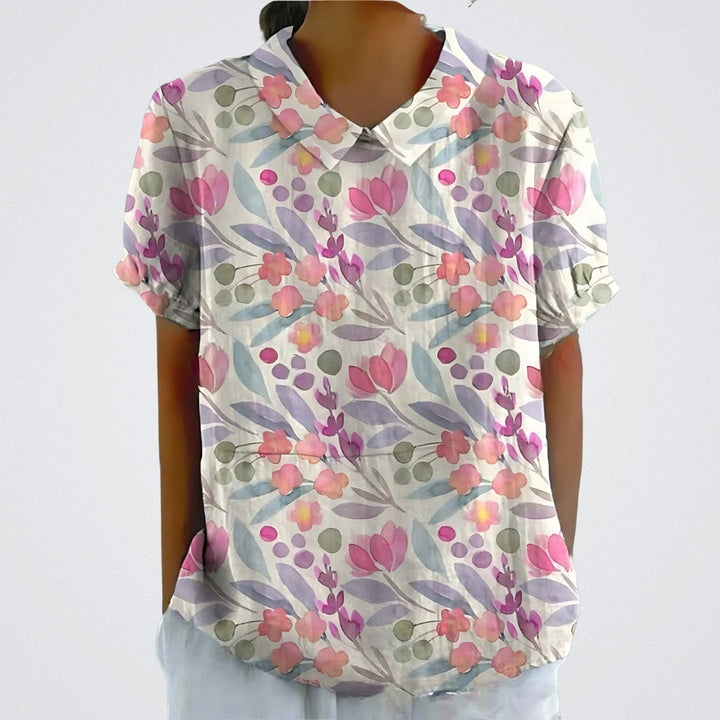 Jutta™ | Bluse aus floralem Leinen