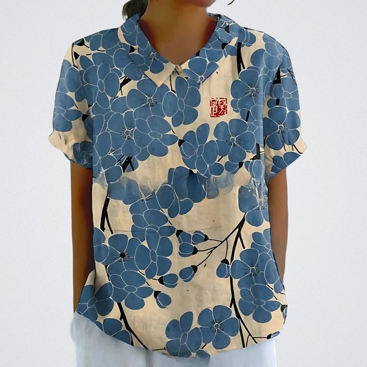 Jutta™ | Bluse aus floralem Leinen