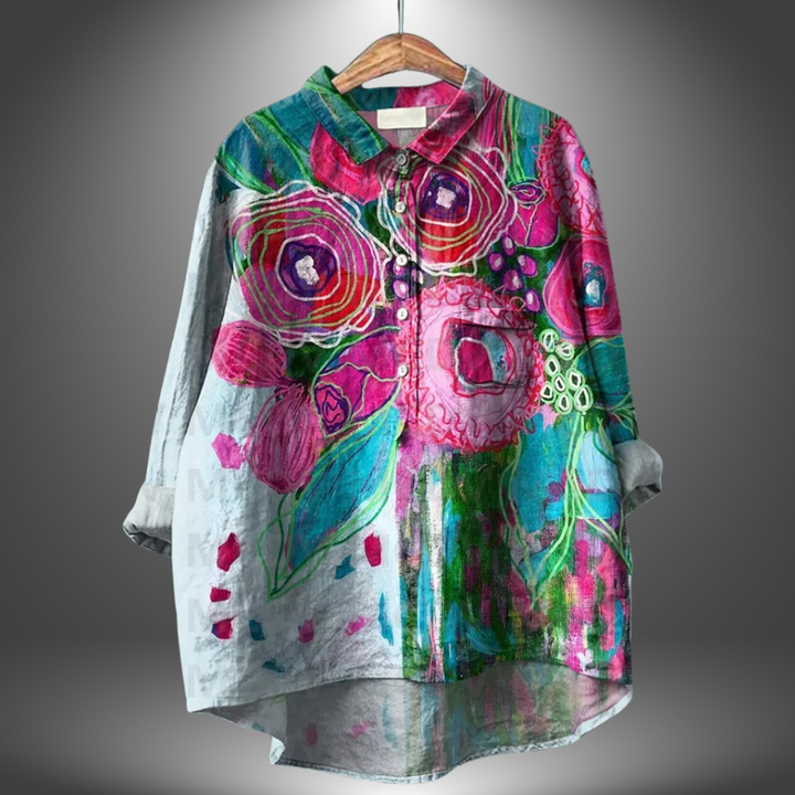 Lea™ | Handgefertigtes Blumenshirt für Damen