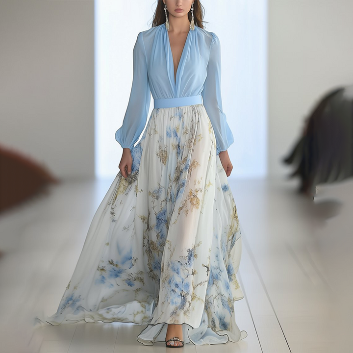 Adelheid®️ | Elegantes Maxi-Kleid mit Floralprint