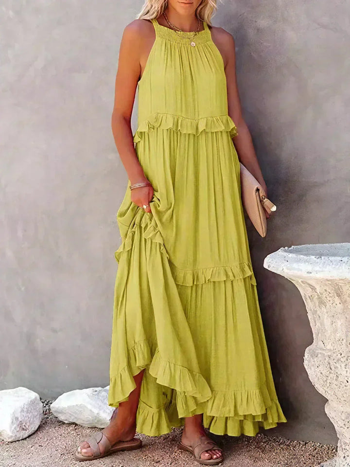 Luisa | Neckholder-Rüschen-Maxikleid (fast ausverkauft)