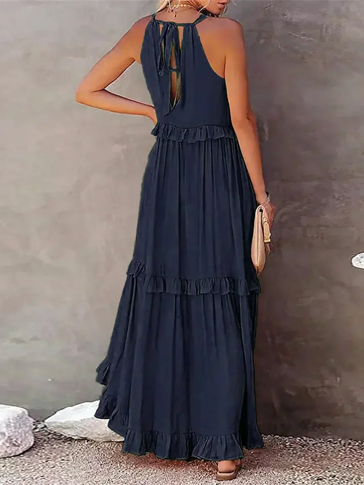Luisa | Neckholder-Rüschen-Maxikleid (fast ausverkauft)