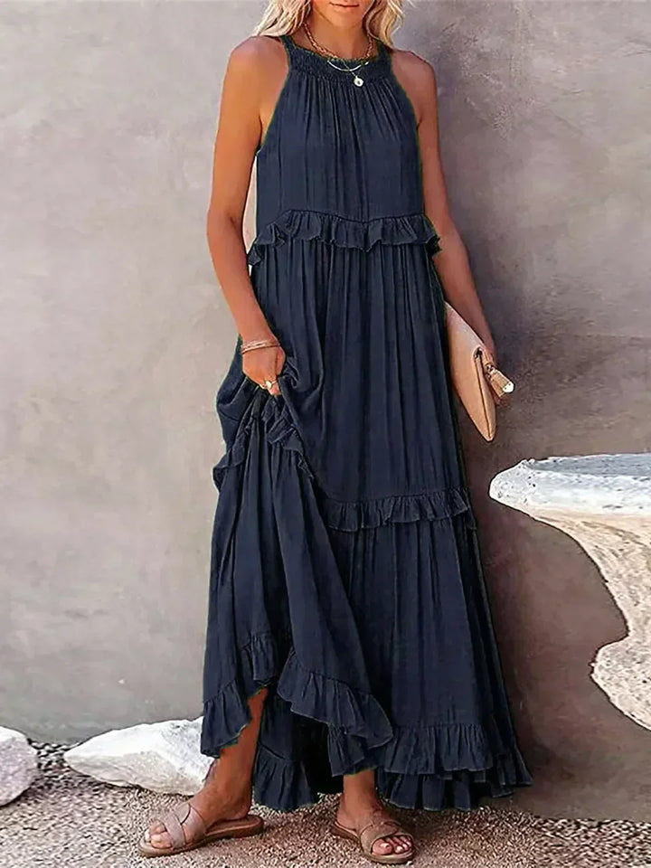 Luisa | Neckholder-Rüschen-Maxikleid (fast ausverkauft)