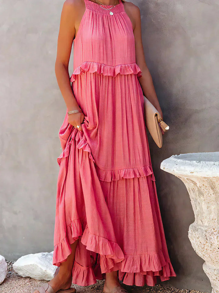 Luisa | Neckholder-Rüschen-Maxikleid (fast ausverkauft)