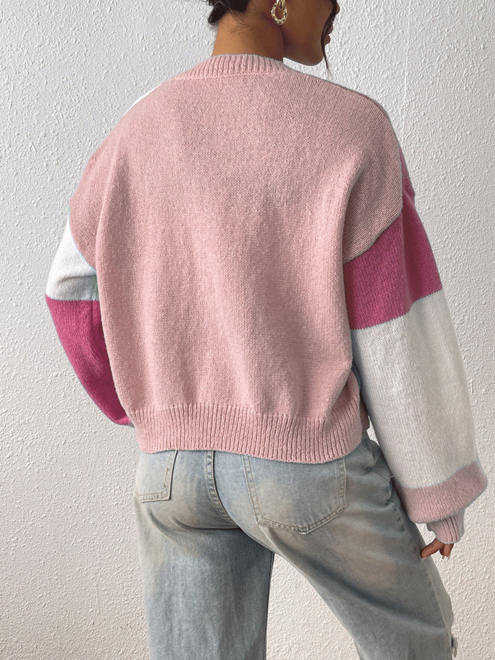 Anneliese - Strickjacke im Farbblockdesign