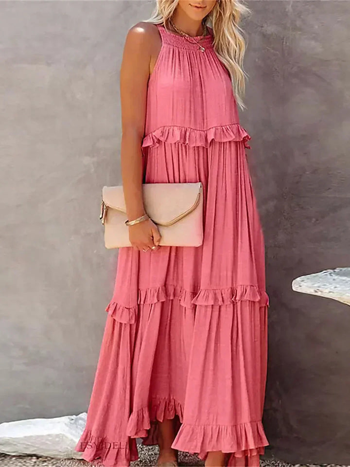 Luisa | Neckholder-Rüschen-Maxikleid (fast ausverkauft)
