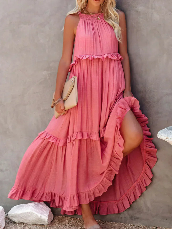 Luisa | Neckholder-Rüschen-Maxikleid (fast ausverkauft)