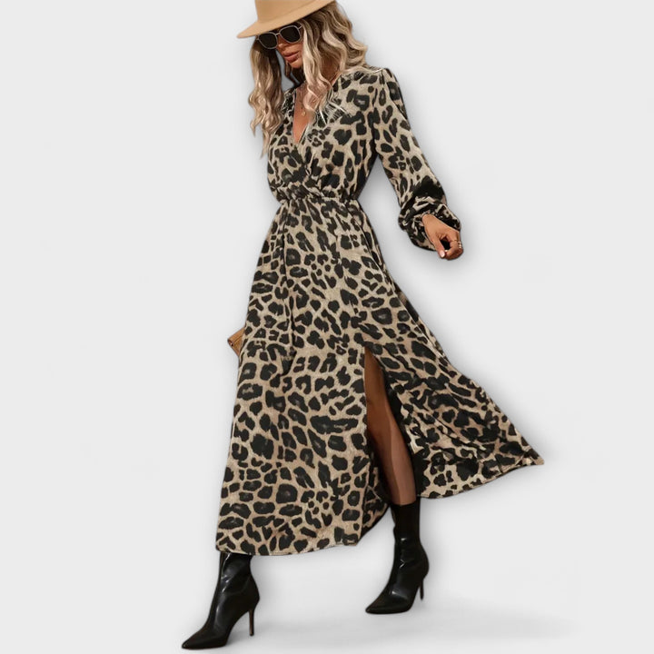 Dagmar®️ - Elegantes Kleid mit Leopardenmuster