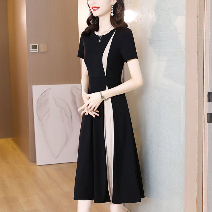 Isolde®️ - Midi-Kleid in Schwarz und Weiß