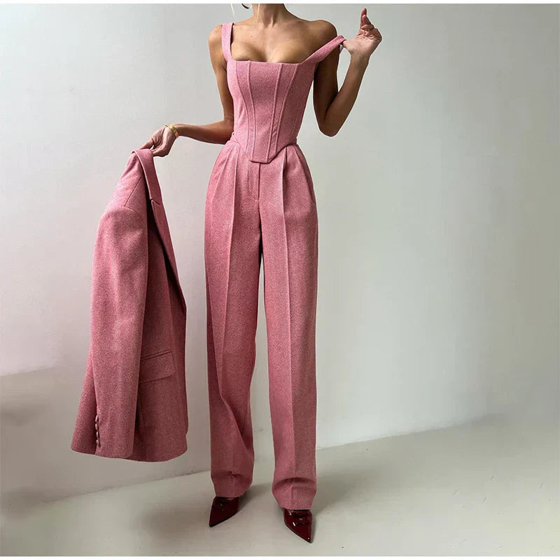 Adele™ | 3-teiliges Set (Korsett, Blazer und Hose)