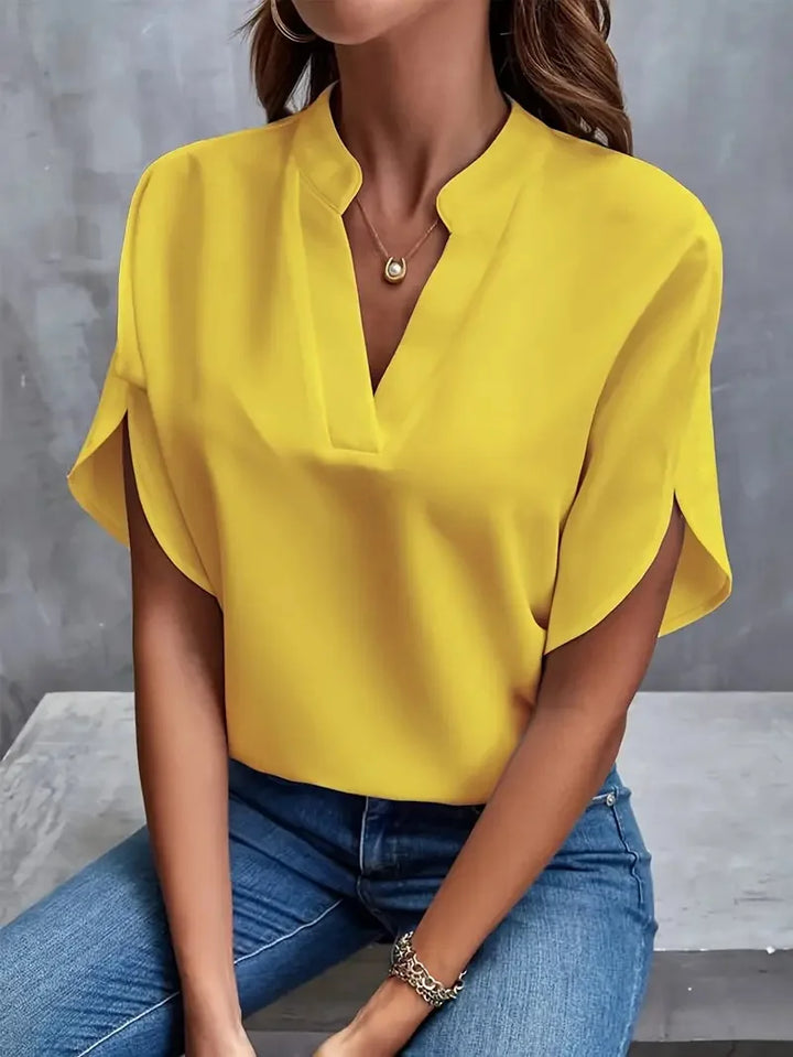Thea®️™ | Fließende Bluse mit V-Ausschnitt