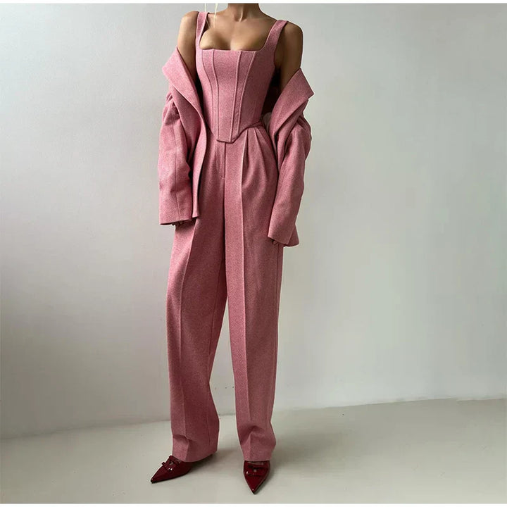Adele™ | 3-teiliges Set (Korsett, Blazer und Hose)