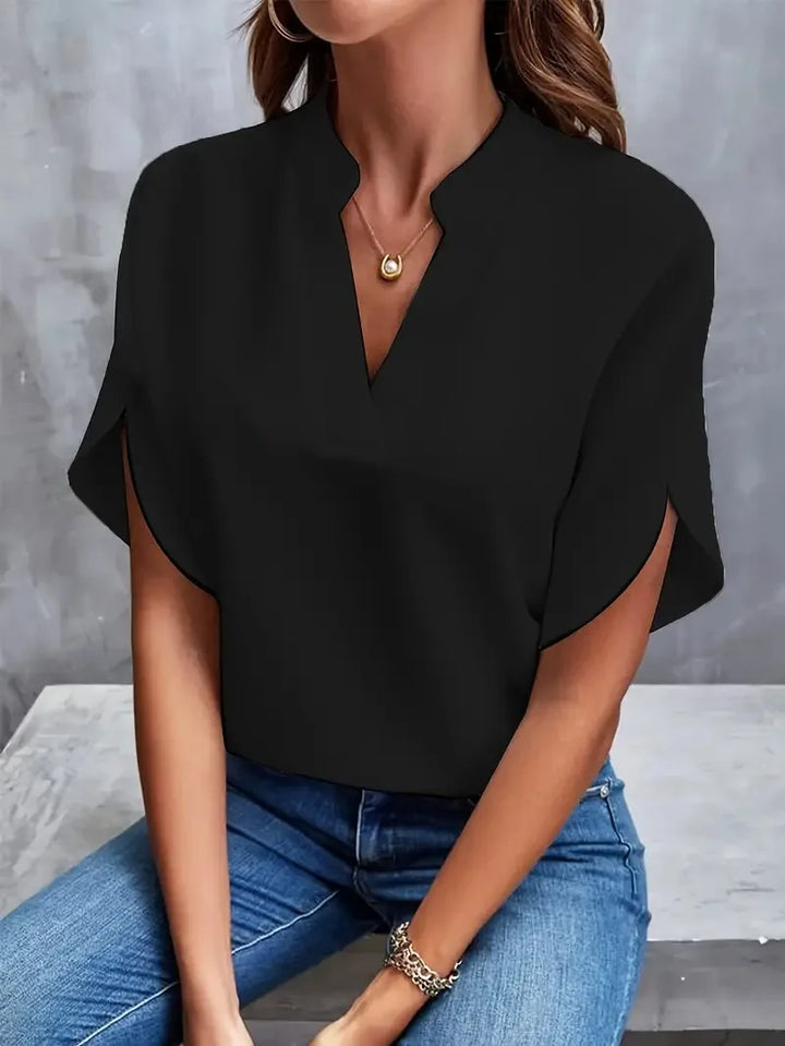 Thea®️™ | Fließende Bluse mit V-Ausschnitt