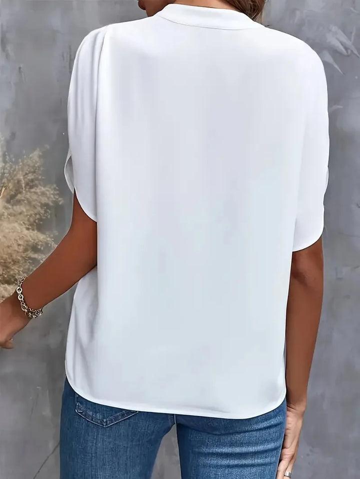Thea®️™ | Fließende Bluse mit V-Ausschnitt
