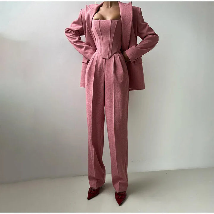 Adele™ | 3-teiliges Set (Korsett, Blazer und Hose)