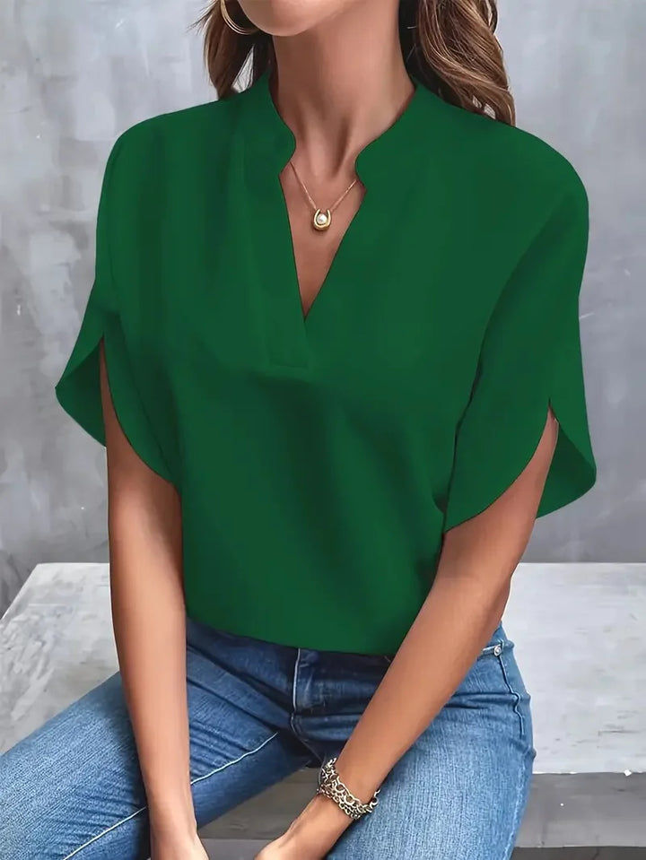 Thea®️™ | Fließende Bluse mit V-Ausschnitt