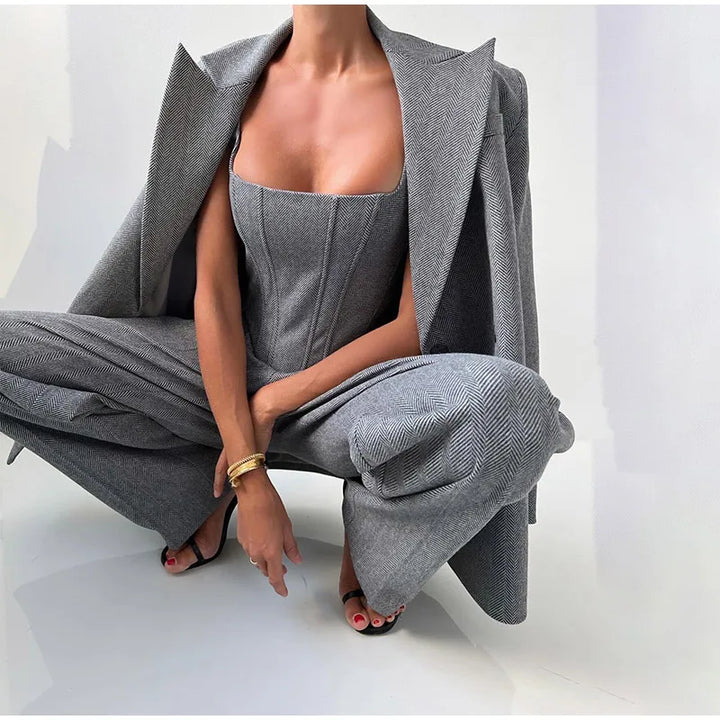 Adele™ | 3-teiliges Set (Korsett, Blazer und Hose)