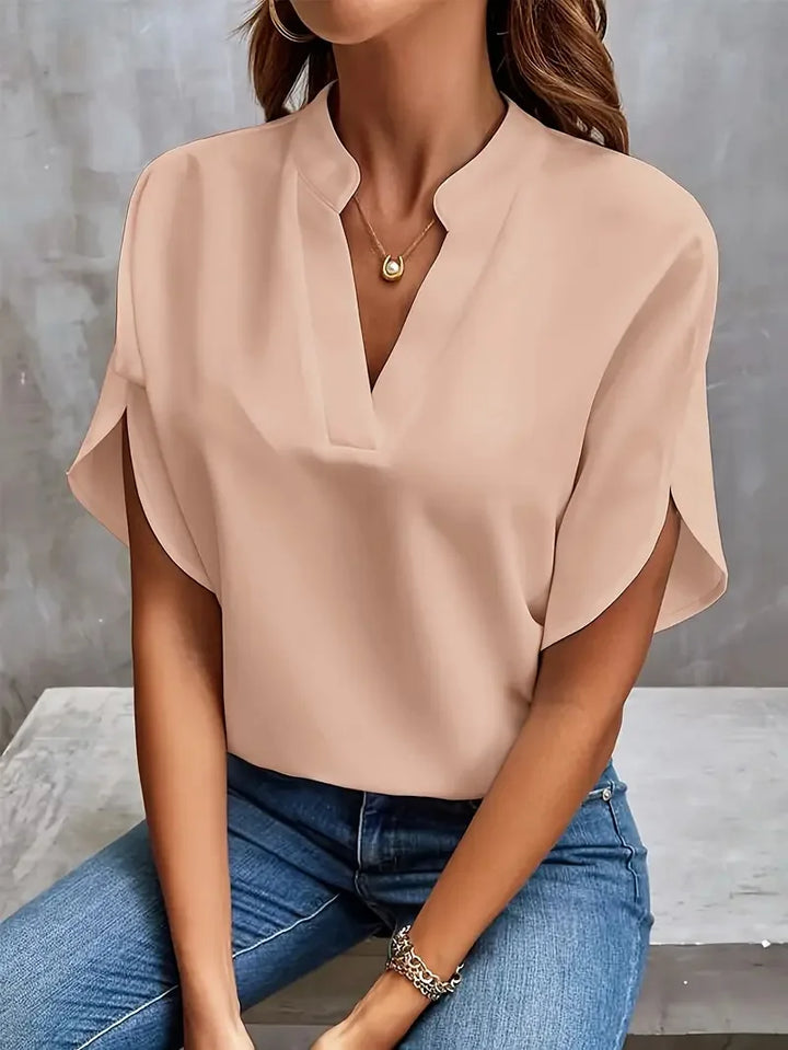 Thea®️™ | Fließende Bluse mit V-Ausschnitt