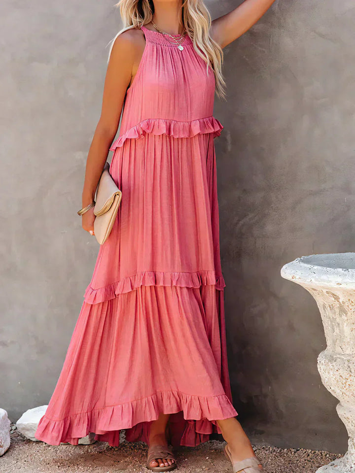 Luisa | Neckholder-Rüschen-Maxikleid (fast ausverkauft)