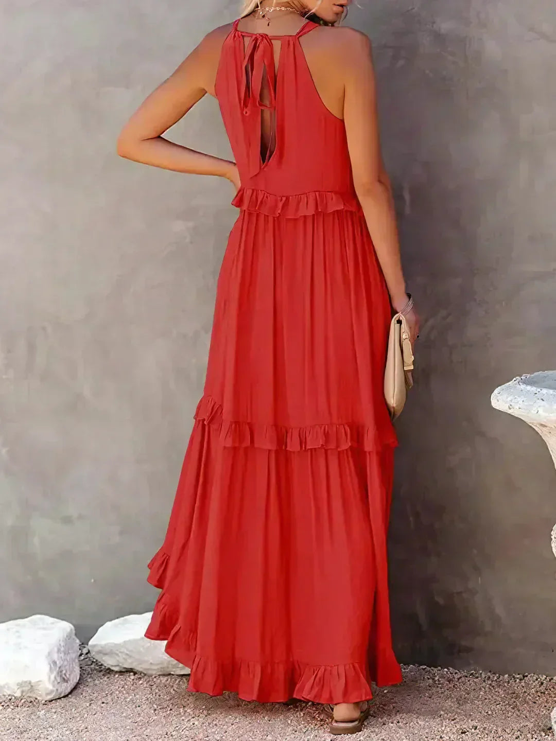 Luisa | Neckholder-Rüschen-Maxikleid (fast ausverkauft)