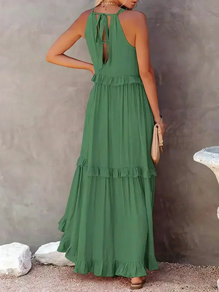 Luisa | Neckholder-Rüschen-Maxikleid (fast ausverkauft)