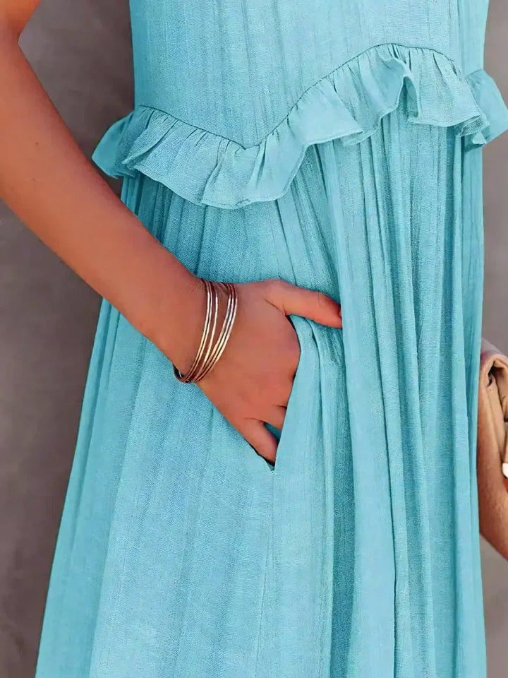 Luisa | Neckholder-Rüschen-Maxikleid (fast ausverkauft)