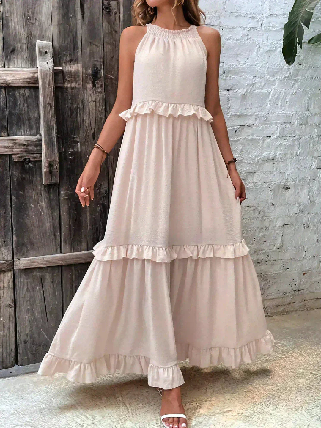Luisa | Neckholder-Rüschen-Maxikleid (fast ausverkauft)