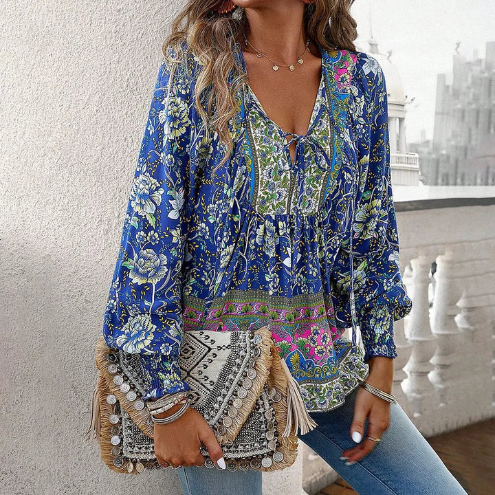 Marisa®️™ | Fließendes Bohemian-Top mit Blumenmuster