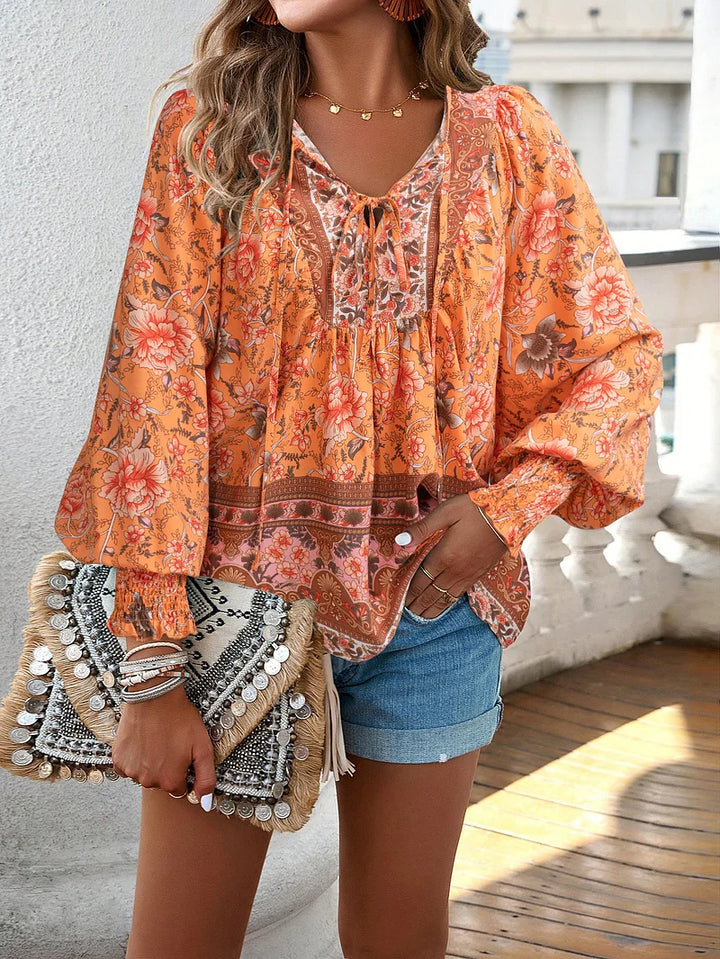 Marisa®️™ | Fließendes Bohemian-Top mit Blumenmuster