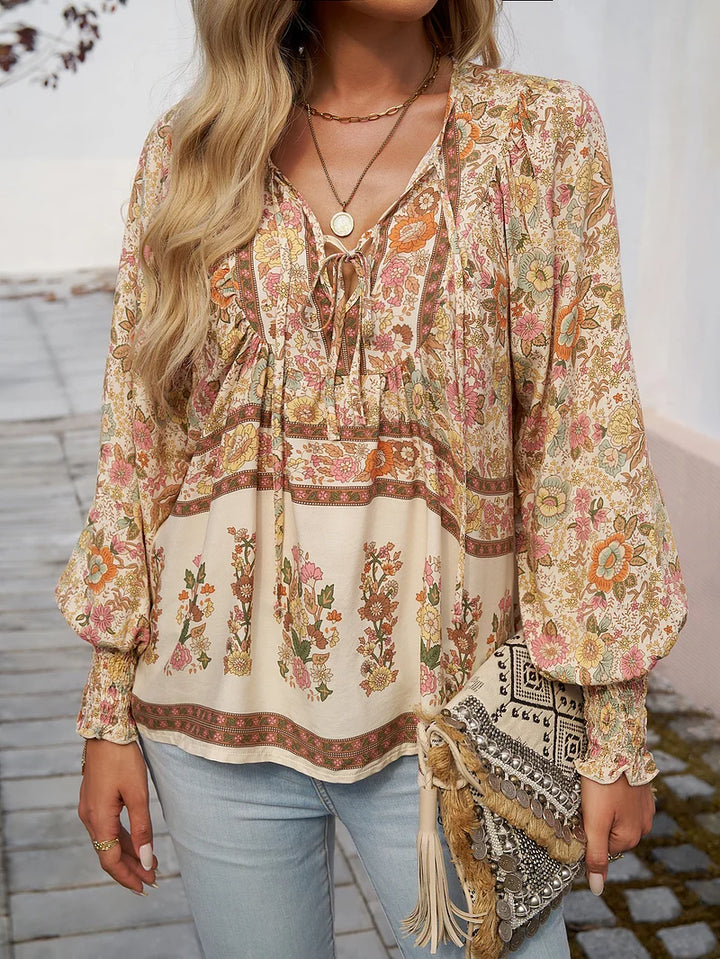 Marisa®️™ | Fließendes Bohemian-Top mit Blumenmuster