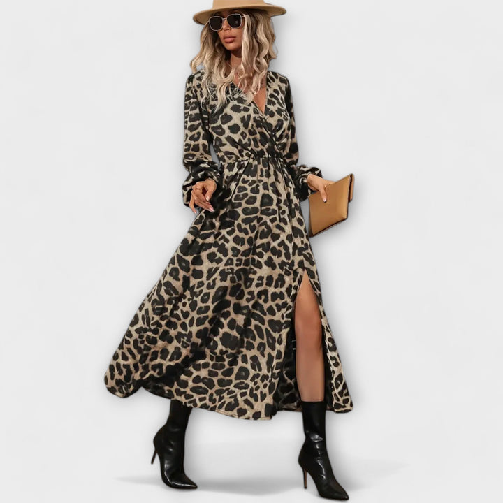 Dagmar®️ - Elegantes Kleid mit Leopardenmuster