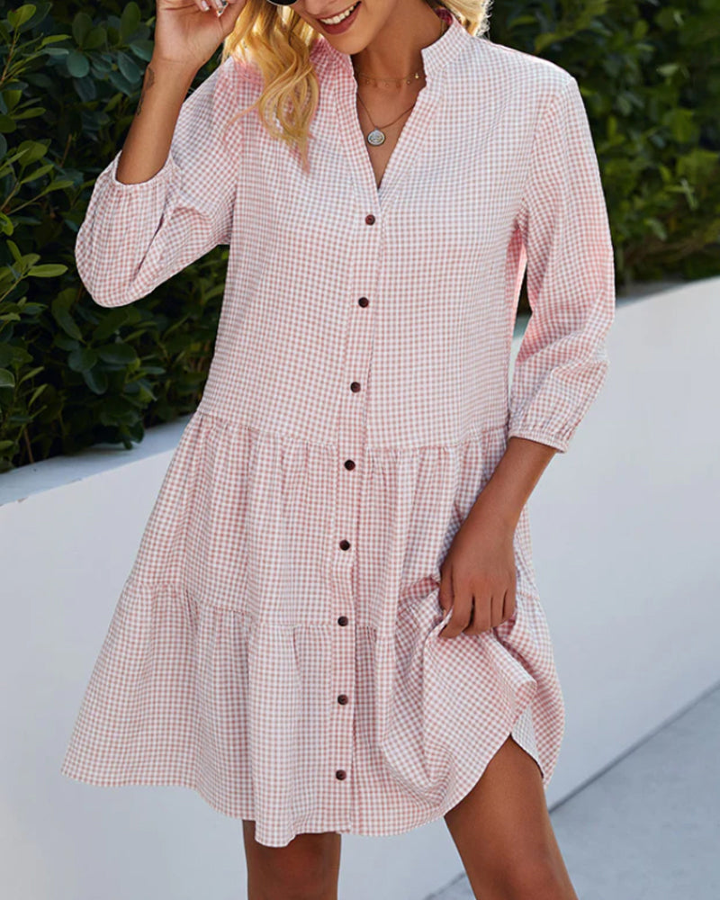 Adelheid® | Kariertes Midi-Hemdkleid