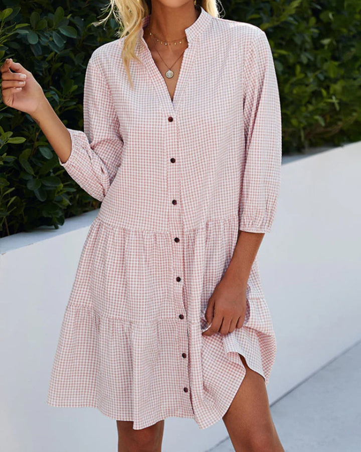 Adelheid® | Kariertes Midi-Hemdkleid