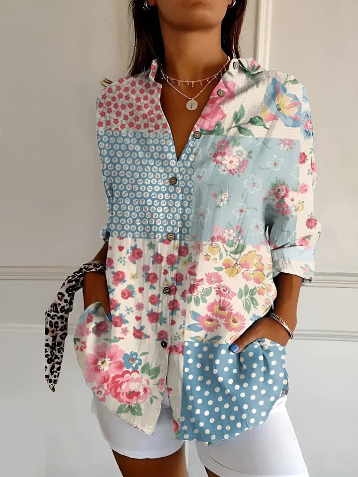 Livia®️™ | Leichte Bluse mit Blumenmuster aus Baumwolle