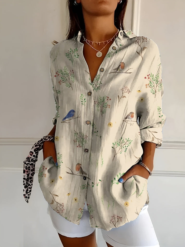 Livia®️™ | Leichte Bluse mit Blumenmuster aus Baumwolle