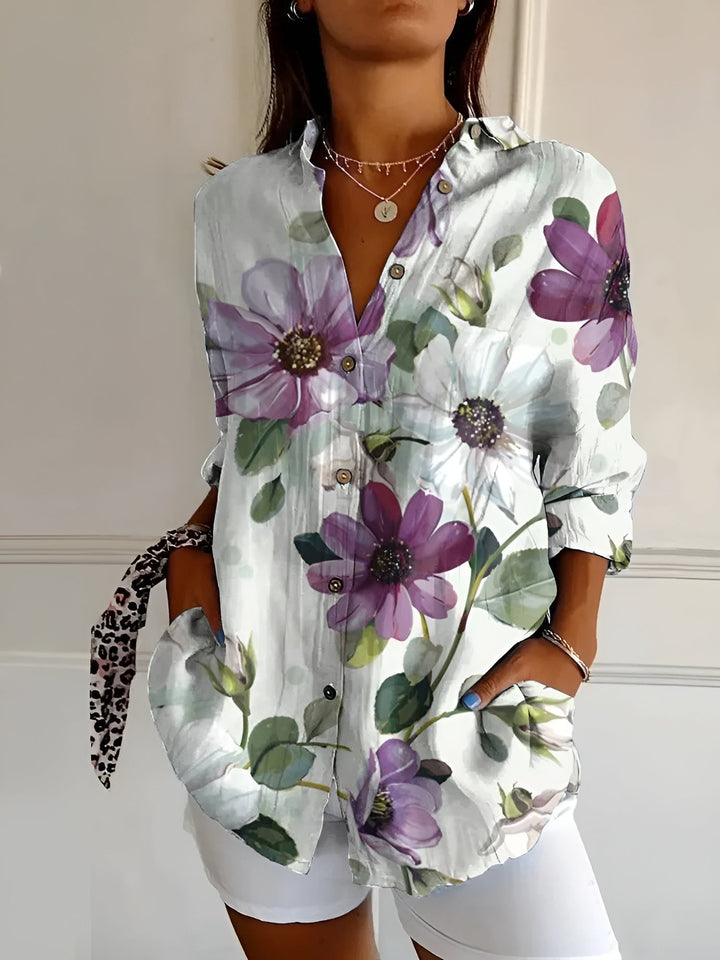 Livia®️™ | Leichte Bluse mit Blumenmuster aus Baumwolle
