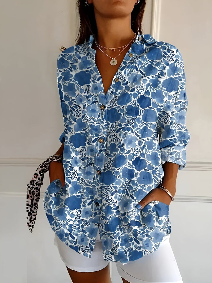 Livia®️™ | Leichte Bluse mit Blumenmuster aus Baumwolle