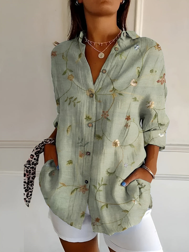 Livia®️™ | Leichte Bluse mit Blumenmuster aus Baumwolle