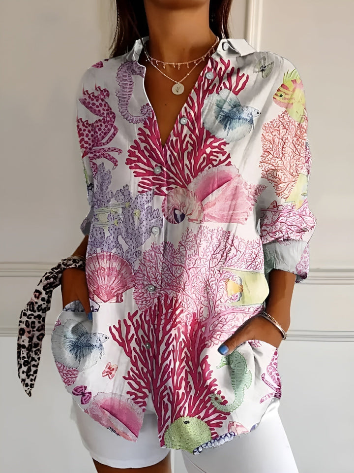 Livia®️™ | Leichte Bluse mit Blumenmuster aus Baumwolle