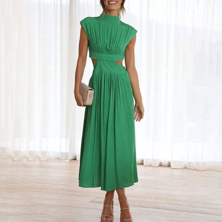 AURELIA® | PLISSIERTES KLEID MIT HOHEM KRAGEN