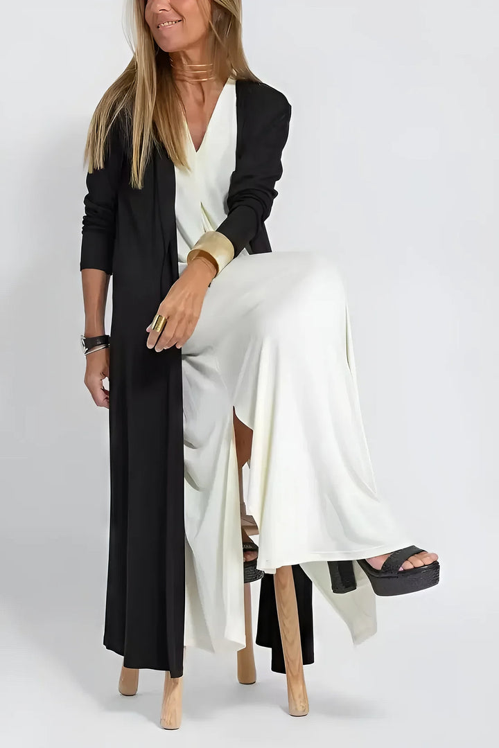 Mia™ | Elegantes langes Kleid + passende Strickjacke als Geschenk