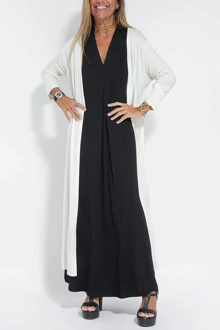 Mia™ | Elegantes langes Kleid + passende Strickjacke als Geschenk